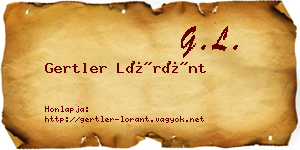 Gertler Lóránt névjegykártya